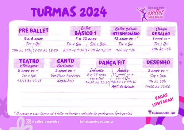 horarios escola de artes